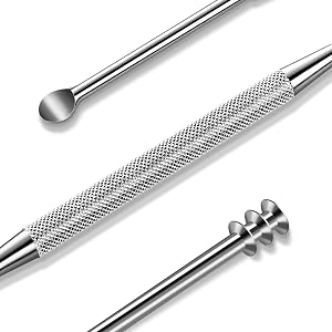 MR GREEN Ear Wax Removal Ear Cleaner Double End Earwax Remover 360 Cleaning Three Ring Ear Pick Stainless