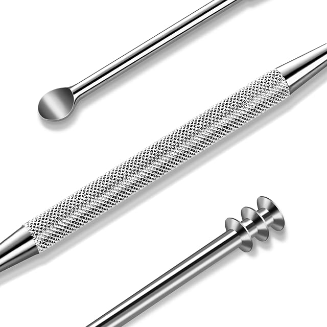 MR GREEN Ear Wax Removal Ear Cleaner Double End Earwax Remover 360 Cleaning Three Ring Ear Pick Stainless