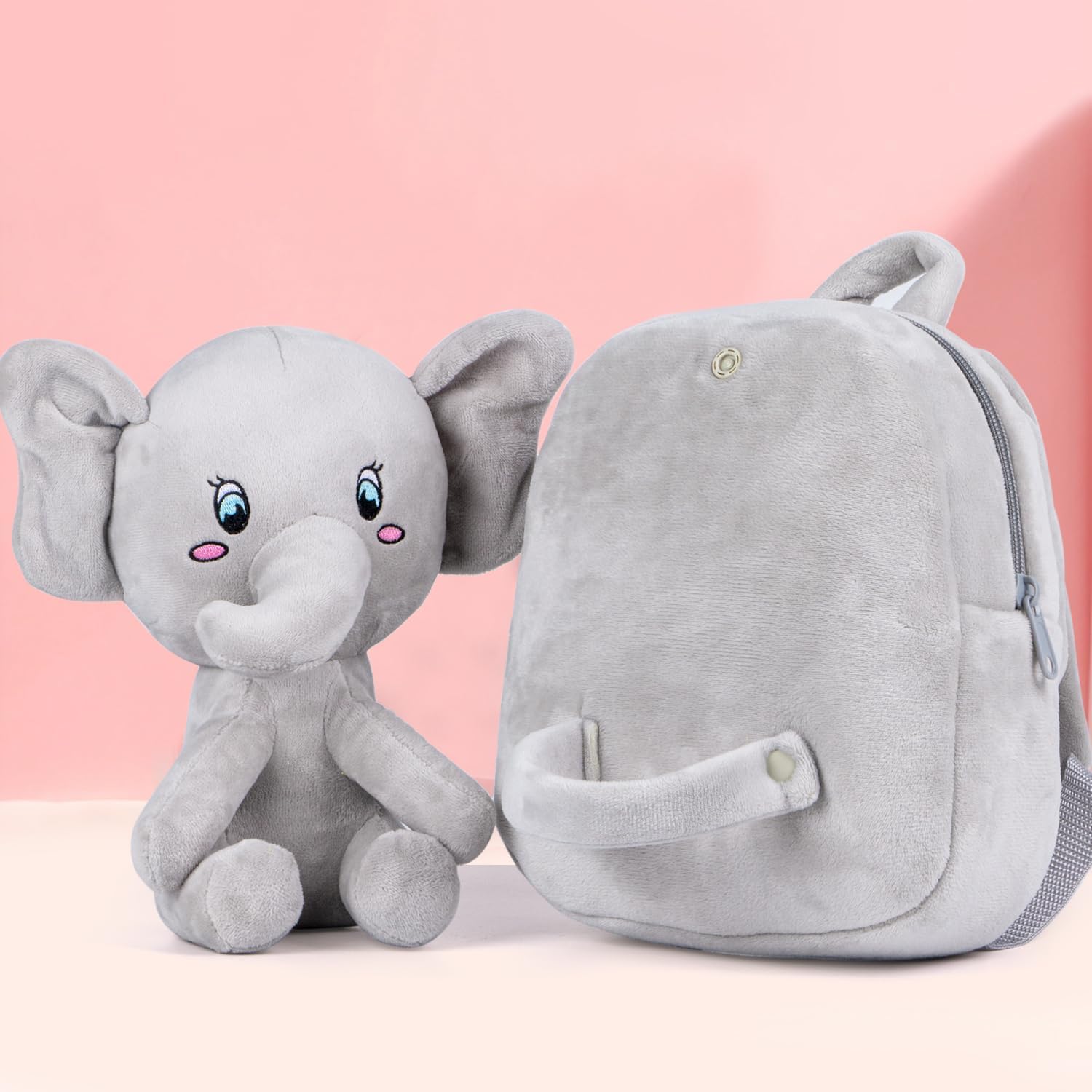 Frantic Premium Kids Backpack | Lightweight School Bag with Multiple Pockets & Padded Straps (FB_Grey_Jumbo_Elephant_2026_B) 1