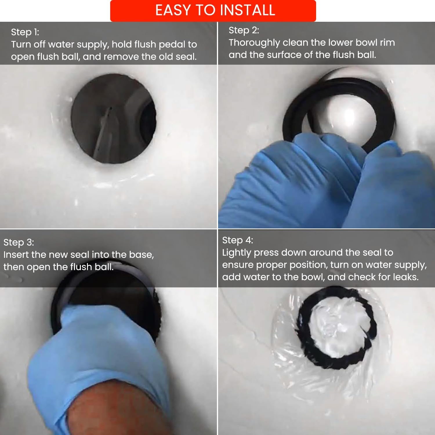 RV Toilet Seal Kit for Dometic 300 310 320 Series (3pcs) | Replaces 385345892 3" socket flange,385311658 flush ball seal & 385311652 gasket includes hardware.Prevents leaks & odors