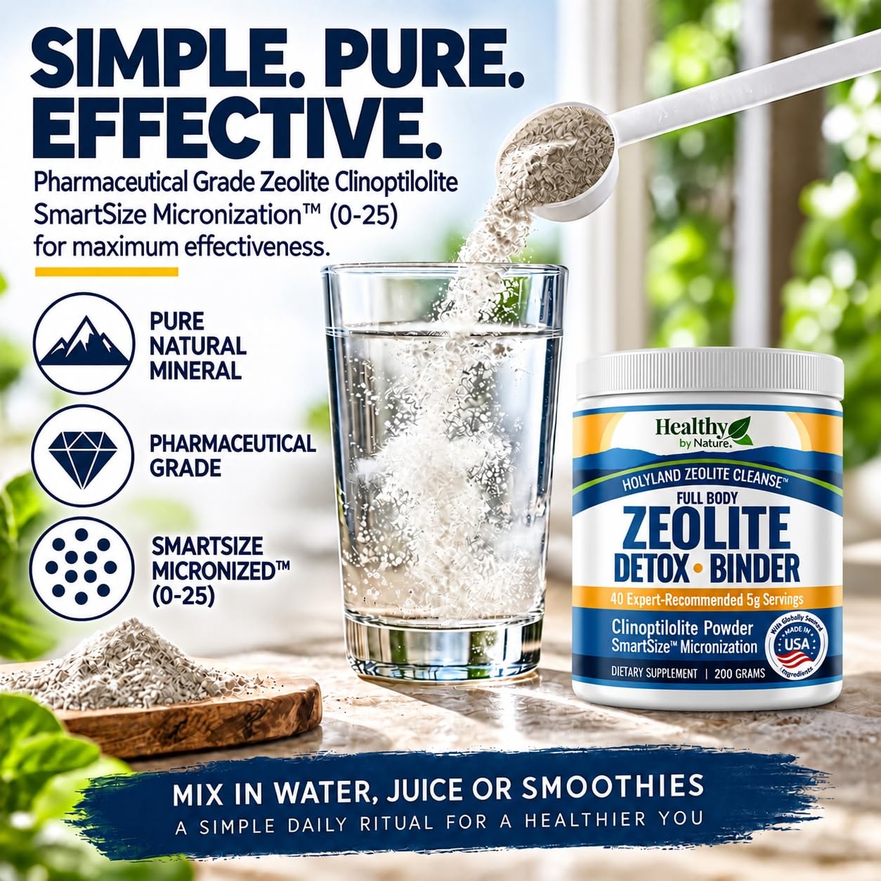HolyLand Zeolite Cleanse - Zeolite Detox Powder for Adults, 200g, 7.5 oz — Amazon image 2