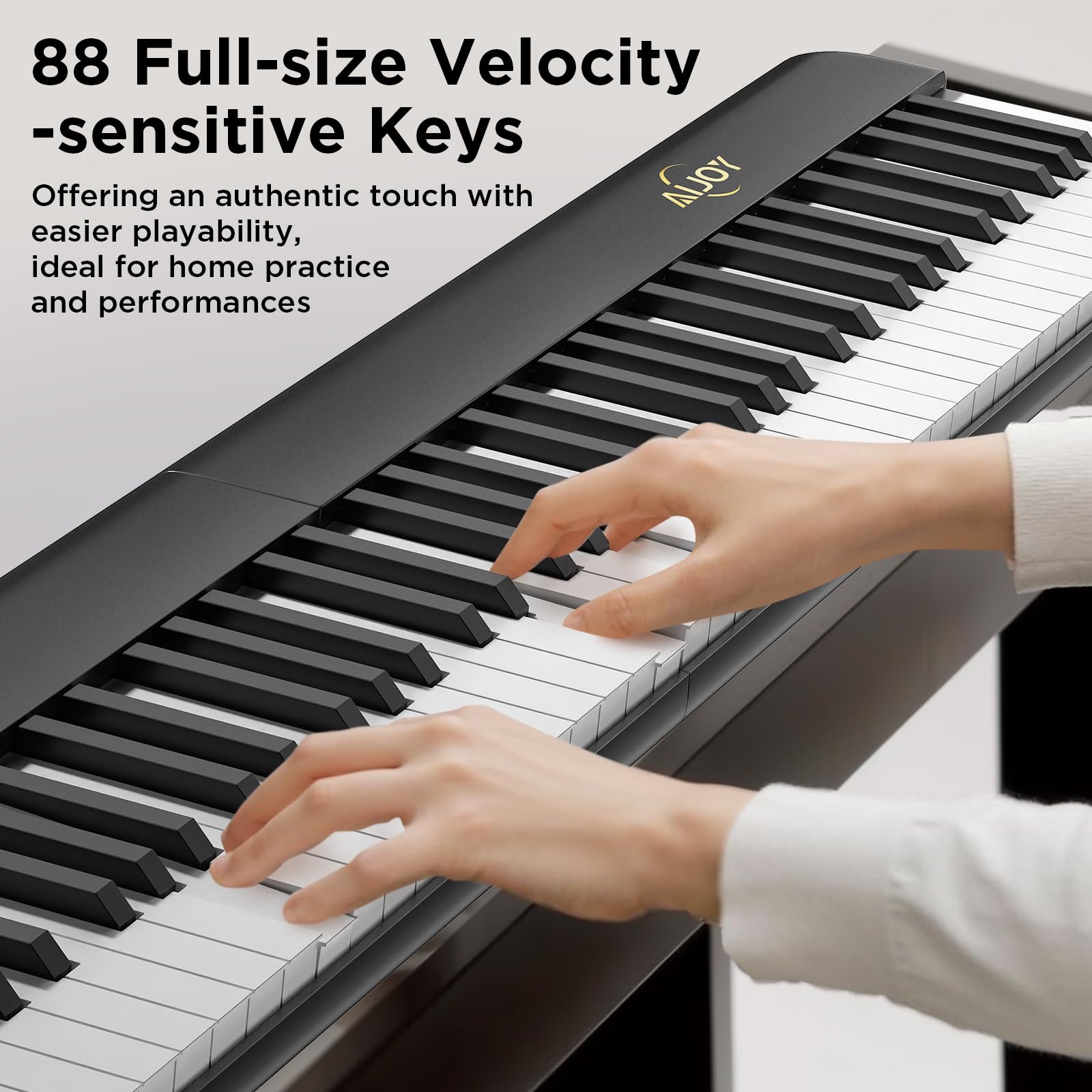 AiJoy Klaviertastatur mit 88 Tasten und magnetischer Verbindung | Abnehmbares E-Piano für Anfänger, tragbares Digitalpiano für Reisen mit empfindlichen Tasten, MIDI-Unterstützung, Tragetasche
