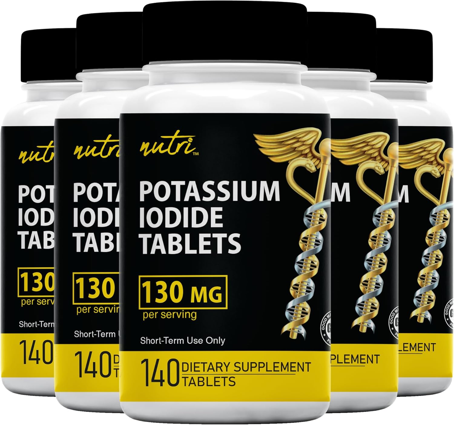 Potassium Iodide Tablets (5 Pack) 130mg 700 Tablets EXP