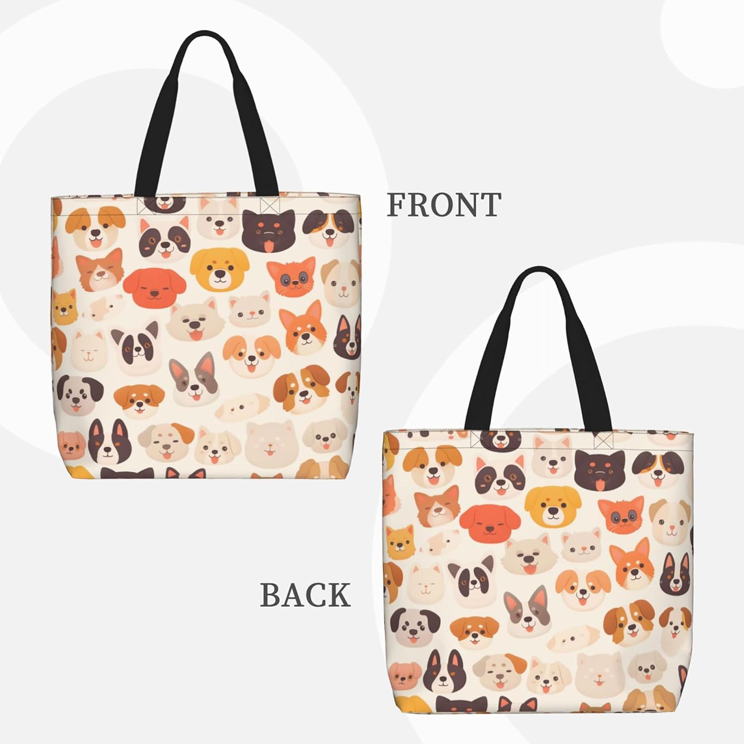 Women's Zipper Large Beach Dog Reusable Travel Work Shopping Tote Purse - Image 4