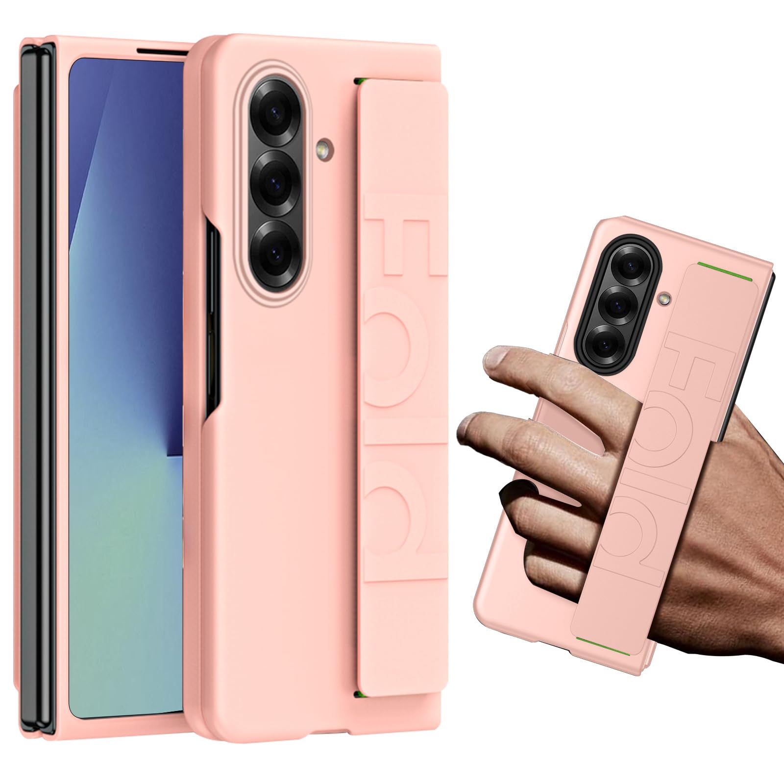 Coque antichoc Samsung Galaxy Z Fold 7 rose fine avec support rigide - 8