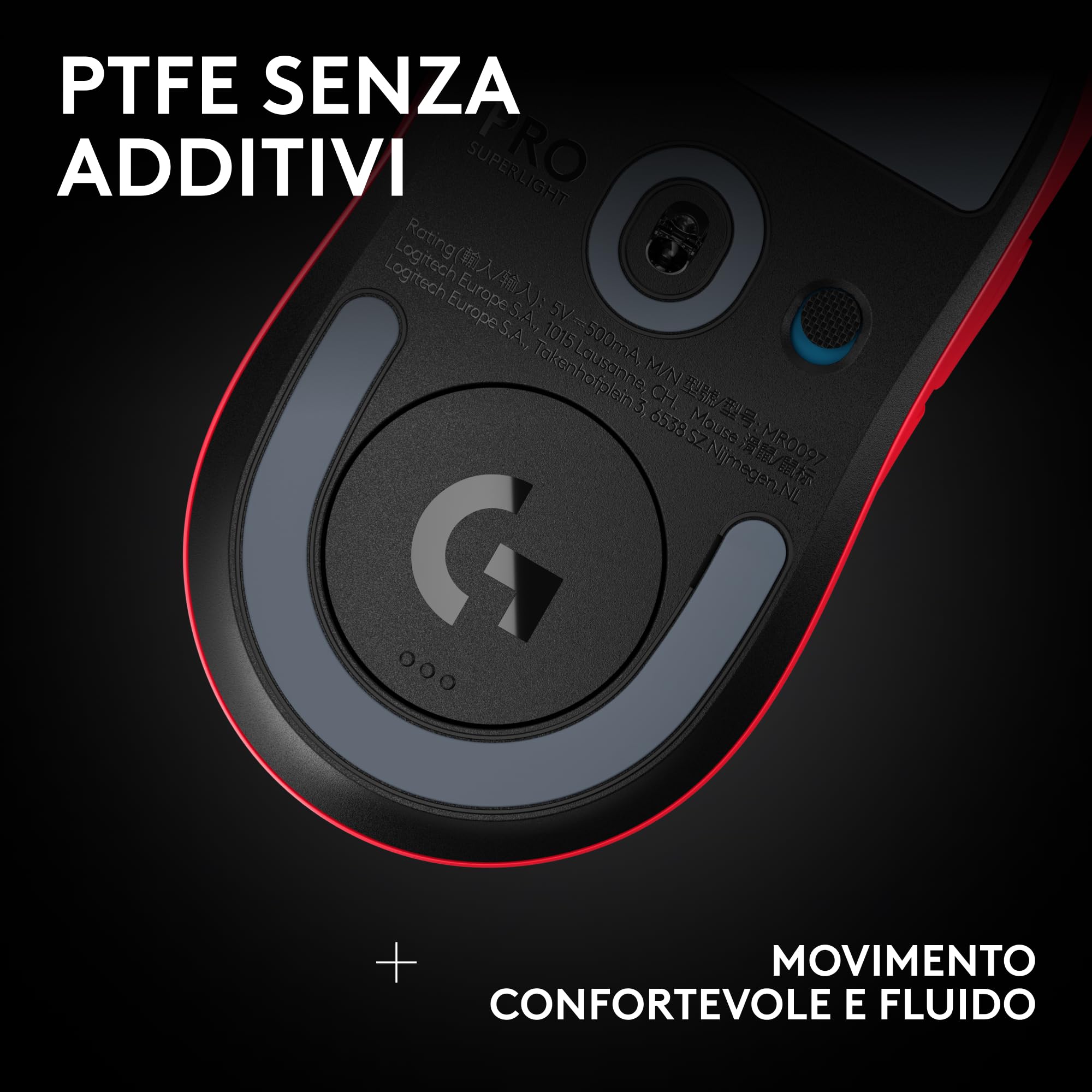 Logitech G PRO X SUPERLIGHT 2 SE mouse gaming wireless | mouse Pro-Grade 60 g, 5 pulsanti programmabili, sensore 44.000 DPI, >888 IPS, 1 kHz, USB-C, PC/Mac - Rosso