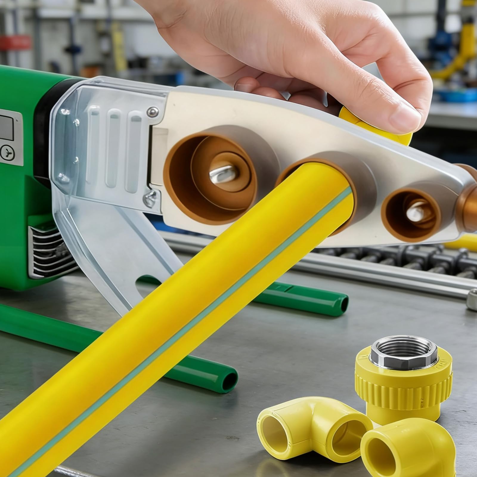 Saldatrice per tubi di fusione, saldatrice per tubi in plastica 2000W, Saldatore a presa in plastica da 20-63 mm 0 ° C ~ 340 ℃ Regolazione della temperatura costante per l'installazione di tubi PPR