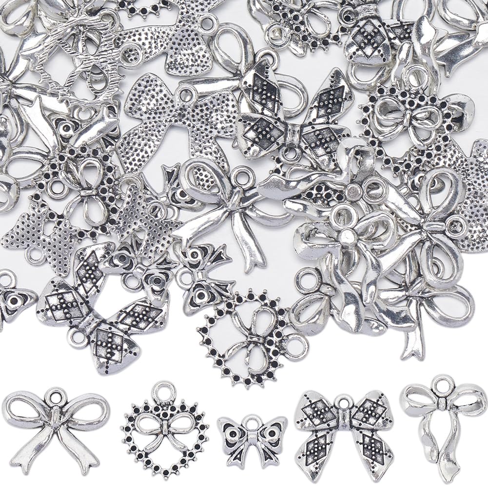 Breloques nœud papillon en alliage pour création de bijoux Halloween et Noël