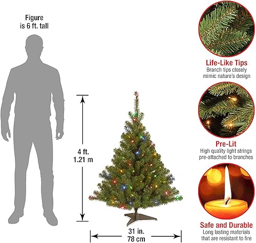 Miniatura 3 de Nacional Árbol 4foot Kincaid Spruce árbol con 100luces de Multicolor kcdr-40rlo-s