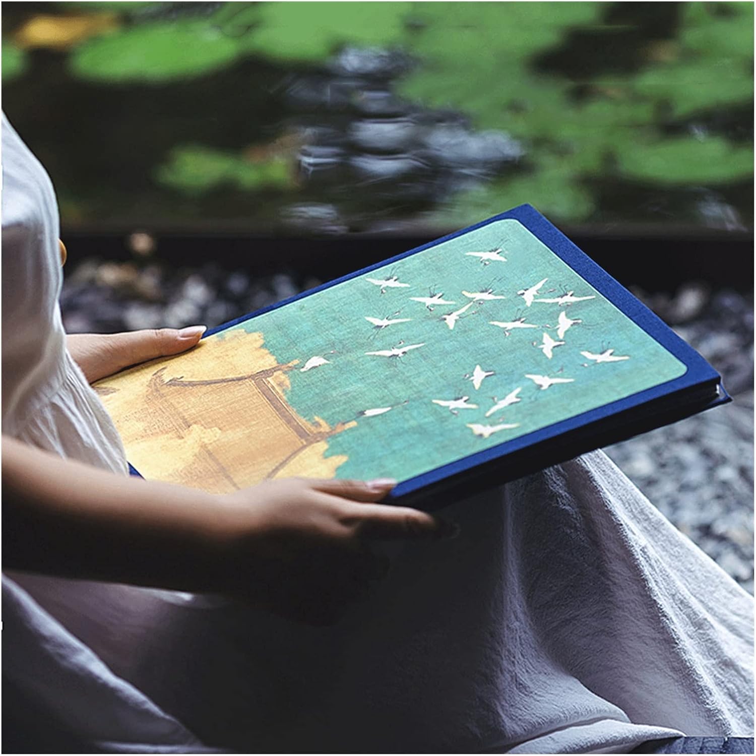 フォトアルバム、スクラップブック、 中国風の粘着式フォトアルバム 白と黒 SとL(60 Sheets/Black Paper,L)