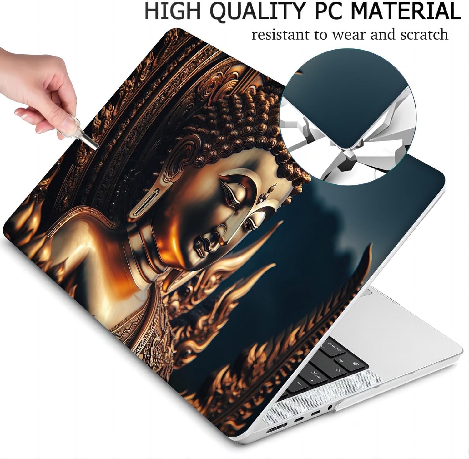 Compatible with MacBook Neo 13-inch, Hard Shell Case with Keyboard Cover and Screen Protector (A3404 A18 Pro chip, 2026 Release) - Buddha MC23190