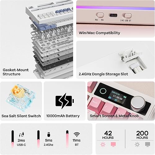 Miniatura 2 de EPOMAKER TH99 PRO 96% Mechanical Keyboard with Screen & Knob+Click Gaming Mouse Wireless 2.4Ghz/BT/Type-C