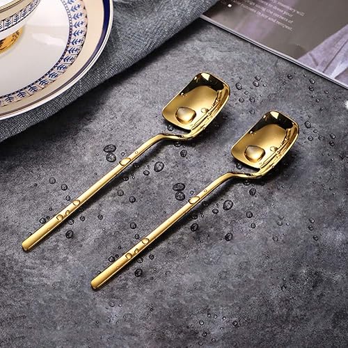 Miniatura 17 de IQCWOOD Cucharas de té para café, 5.6 pulgadas de acero inoxidable, pequeñas cucharas de café expreso para postre, helado, azúcar, té, juego de 6
