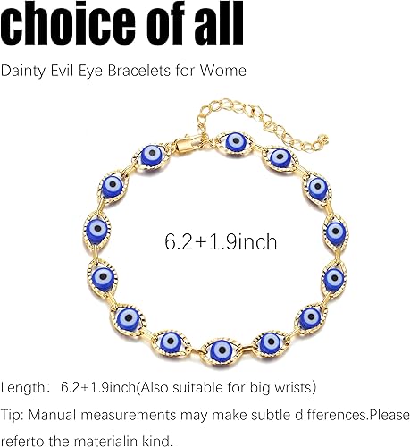 Miniatura 4 de Evil Eye Bracelets Blue Eye Ojo Hamsa Jewelry Dainty Gold Link Bracelets for Women Lucky Turkish Protection Trendy Birthday Jewelry Gifts