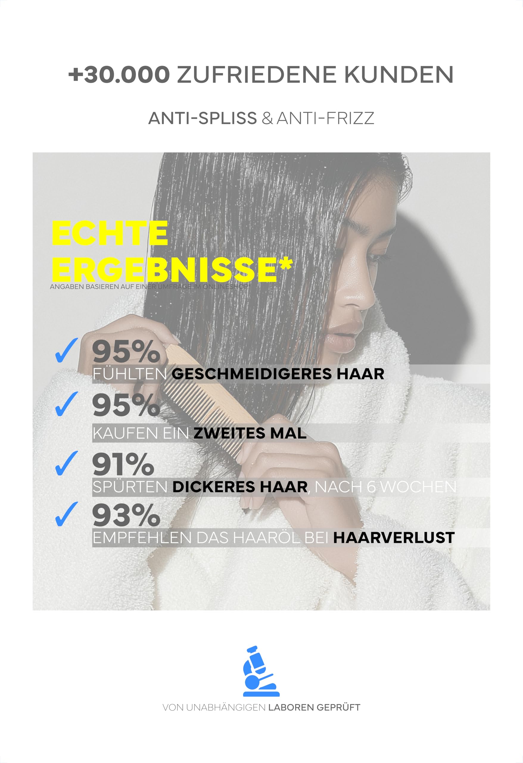 BIO Haaröl: Bei Haarausfall, Haarwachstum, Haarwuchs: Haare & Kopfhaut pflegen mit kaltgepresstem Arganöl, Rizinusöl, Mandelöl, Rosmarinöl (Rosmarin); Haarwuchsöl als Haarmaske & Haarkur (3 x 100ml)