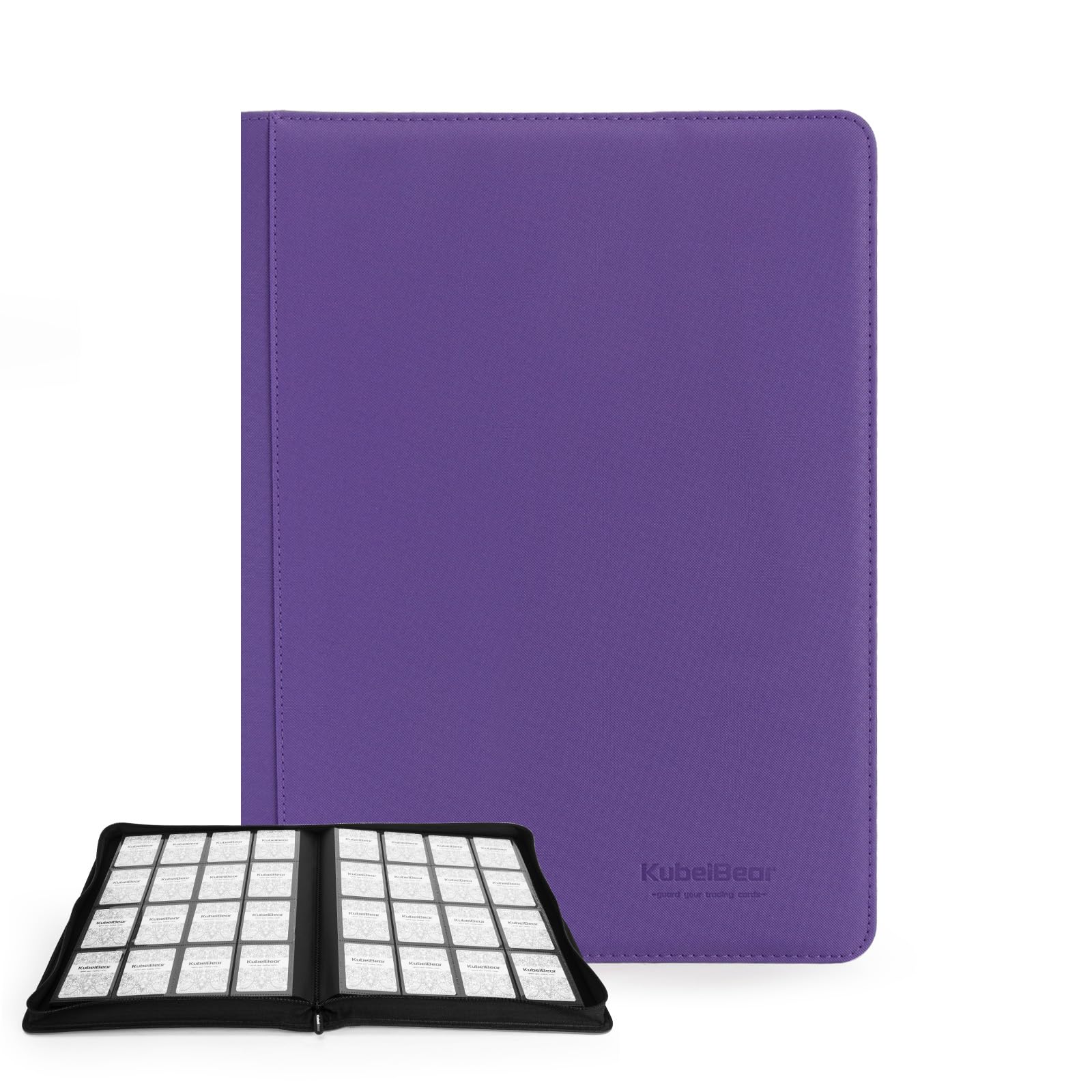 Card Binder – 1024 Capacity, Zippered Trading Card Holder for MTG, Sports &amp; Collectible Cards – Acid-Free, Durable &amp; Travel-Friendly Storage (Purple dots, 16 Pocket)