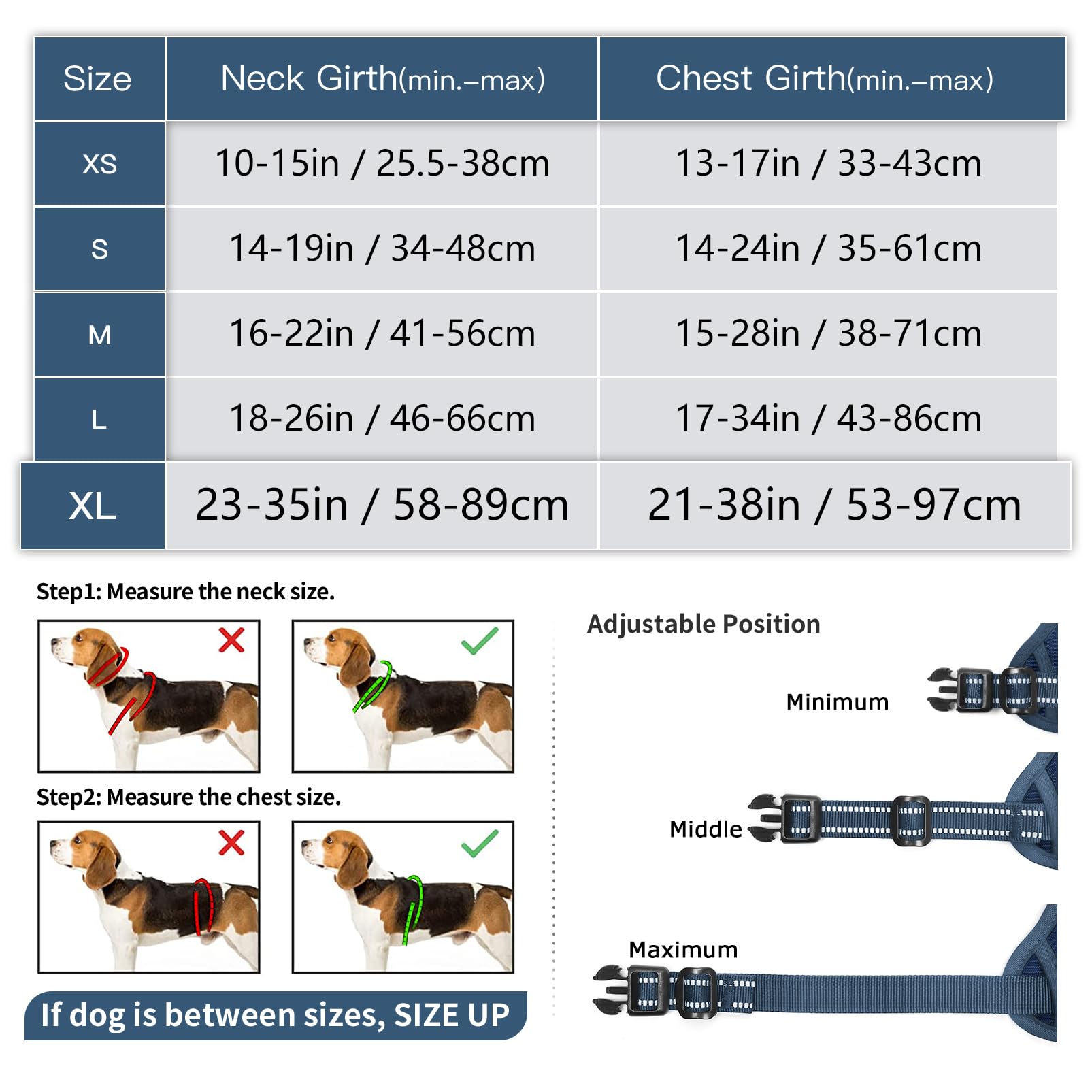 HEELE Pettorina Cane con Motivo Stampato, Riflettente Pettorina Addestramento Cani Anti Tiro con 2 Ganci in Metallo + Comodo Maniglia, Gilet per Cani Regolabile per Camminare, Blu Reale, XL