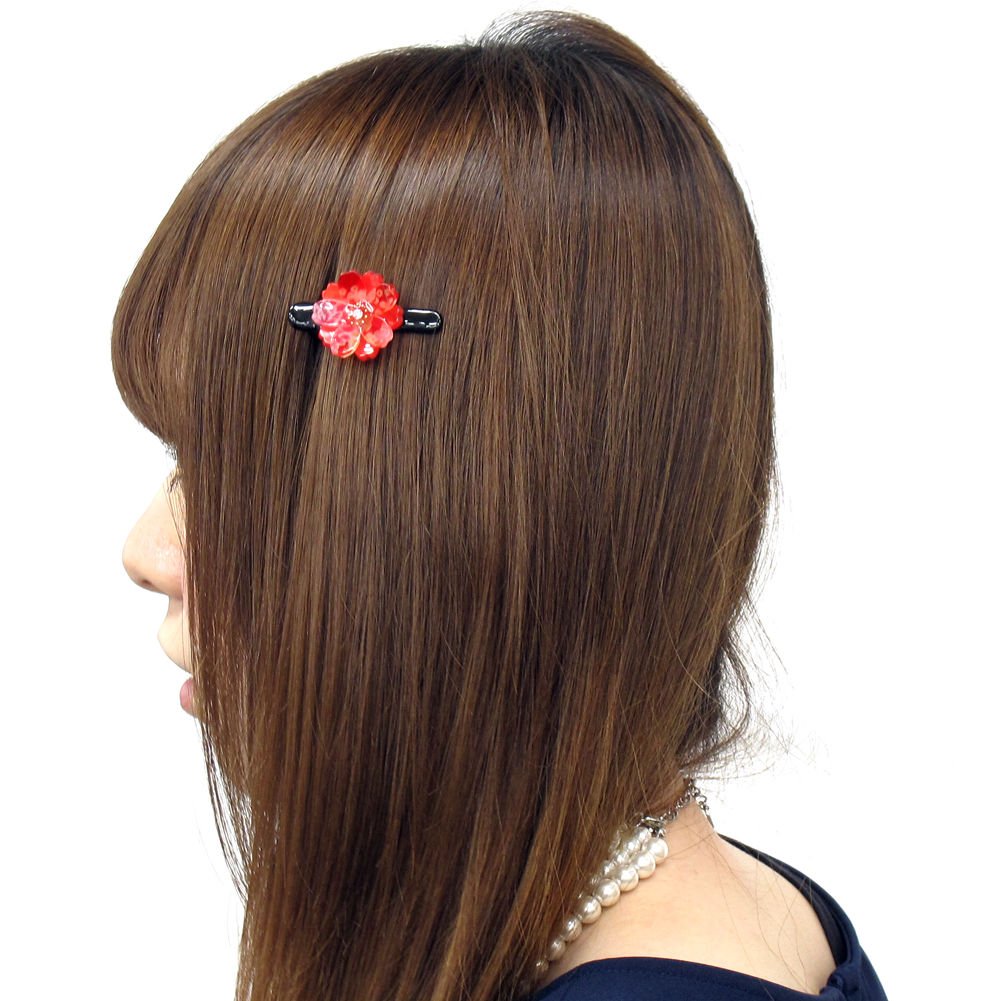 Amazon.com : Sakura Design Japanese Mini Hair Clip (Red) : Beauty