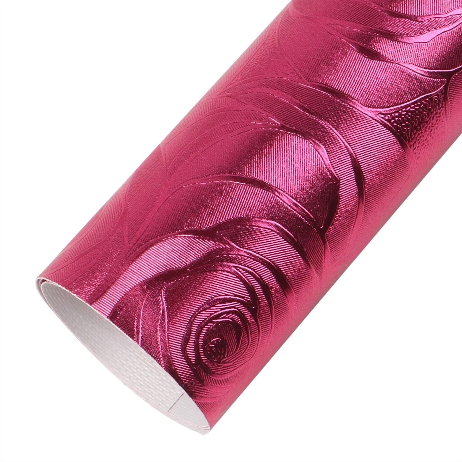 JMORCO Faux Leather Sheets 20 * 33cm Or 50 * 140cm Glossy Rose Flowers Fabric Faux Leather Sheets Synthetic Leather Roll DIY Handbag Wallet Earring (Color : 6rose red, Size : 30x140cm)