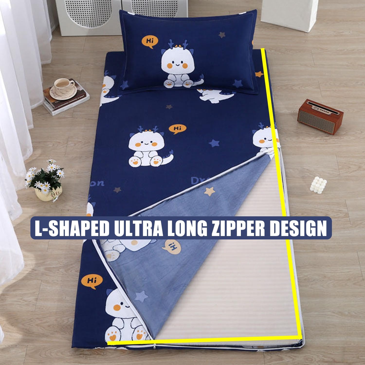 E,90x200cm,LDLCYCN Futon Floor Mattress Cover with Zipper Traditional Dustproof Floor Futon Mattress Protector Japanese Tatami Mattress Protective Cover Soft Comfort Sleeping Mat Cover