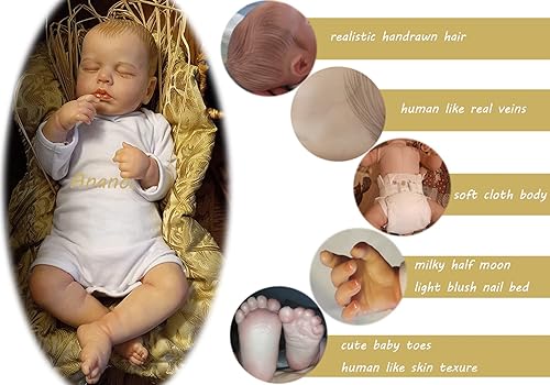 Miniatura 3 de Anano Loulou - Muñecas bebé Reborn realistas de 20 pulgadas bebé recién nacido con atuendo y accesorios rómper largo con cobertura de pies