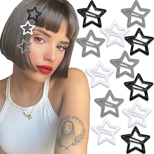 NAISKA Pinzas para el cabello con diseño de estrella negra, antideslizantes, accesorios para niñas y mujeres (12 unidades) disponible en Yaxa Mexico