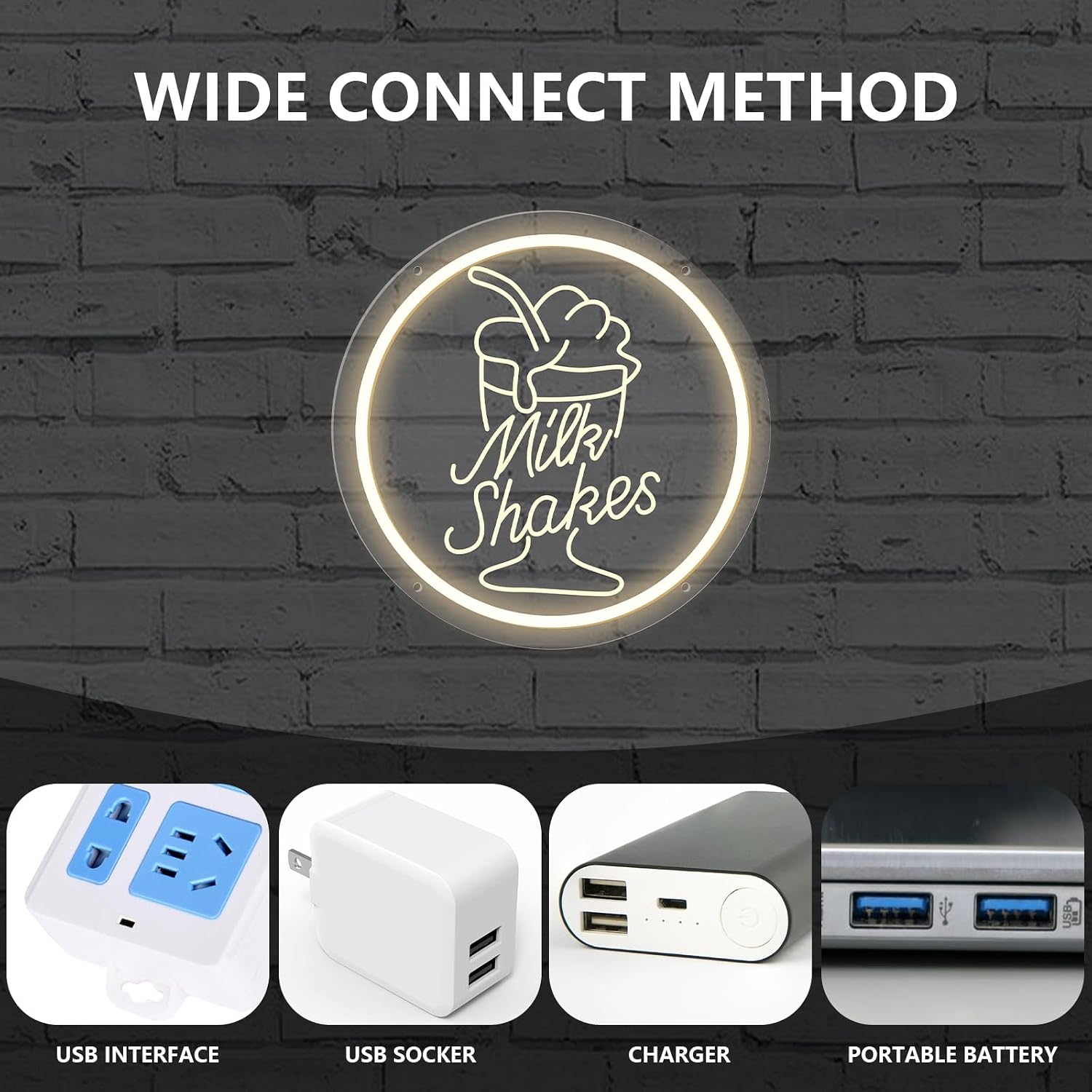 Milk Shakes Neon Signs Dimmable Ice Cream Neon Sign Milk Tea Neon Light for Wall Food Drink Restaurant Lights Neon Wall Decor Light Up Signs for Dessert Shop Bar Decor