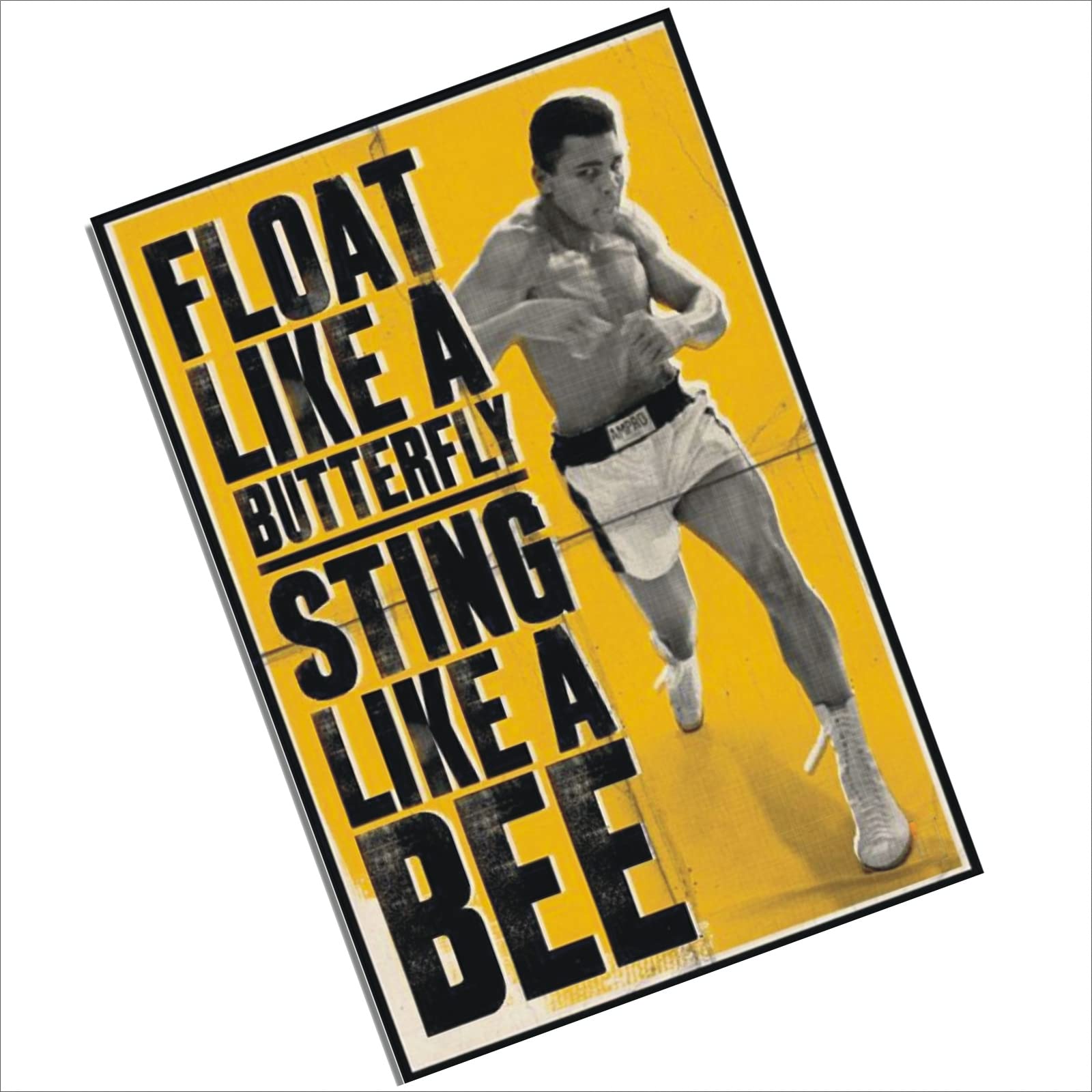 Platinum Place White Metal Muhammad Ali Poster Aluminium Sign Door Plaque Wall Boxing Butterfly Cassius Clay Sting Bee