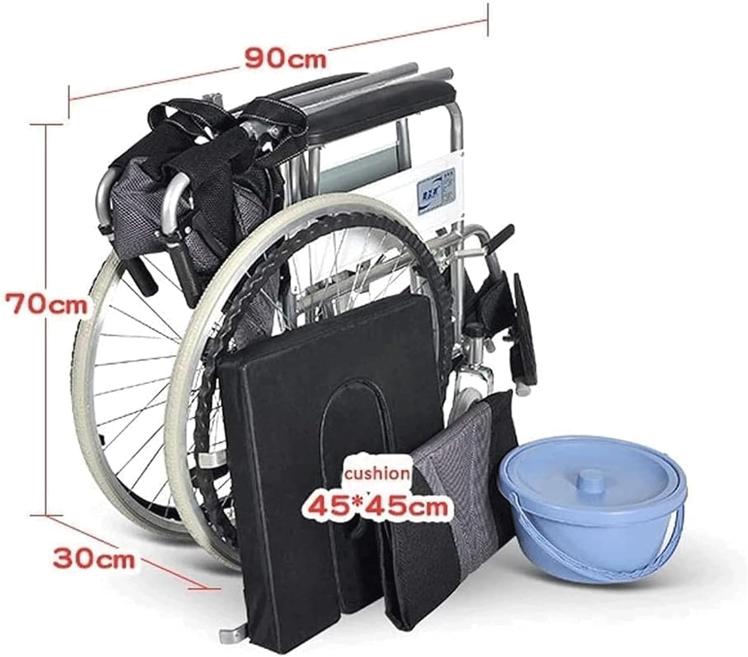 B-31 幸和製作所 ハンドブレーキ付きアルミ製車いす（背折れタイプ