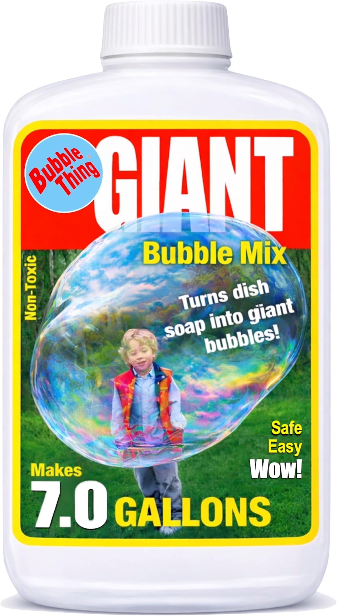 BUBBLE-THING GIANT Bubble Mix | Concentrate Makes 7 Gallons Big Bubble Solution for Kids All Ages | Refills Giant Bubble Wands, Toys, Makers | Easy, Safe, Nontoxic Certified