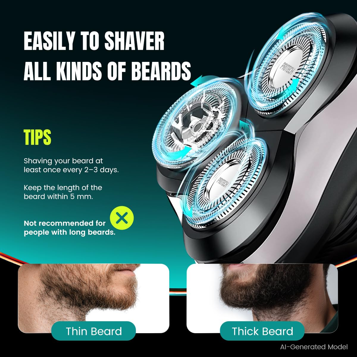 PRITECH Rotary Electric Shaver for Men
