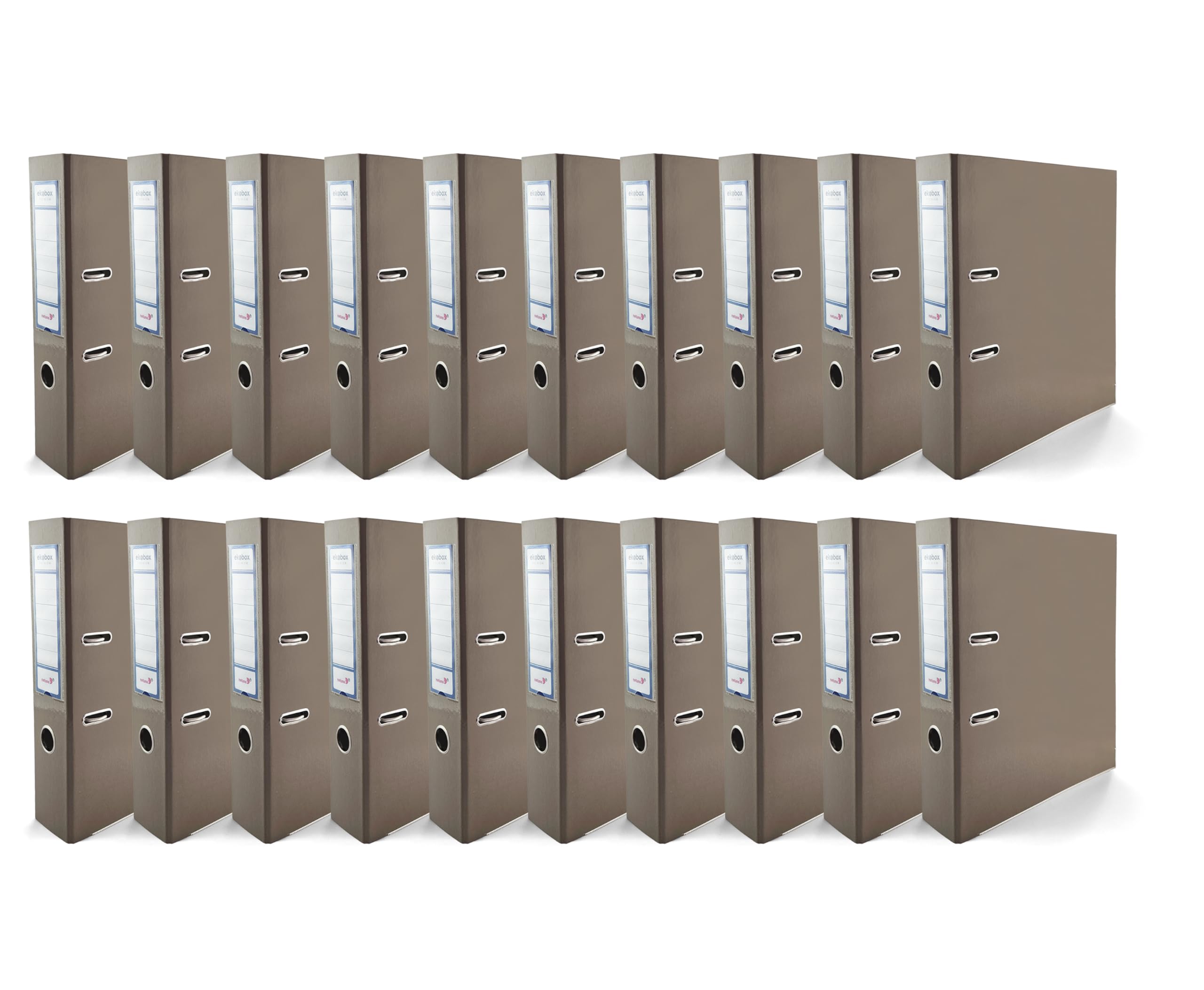 Netuno 20 Binder Cocoa Brown Glossy A4 Spine 7.5 cm 2.95 in Extra Wide Cardboard File Organizer for Office School Desk Storage documents Strong Stable Large Capacity Practical โ image 1