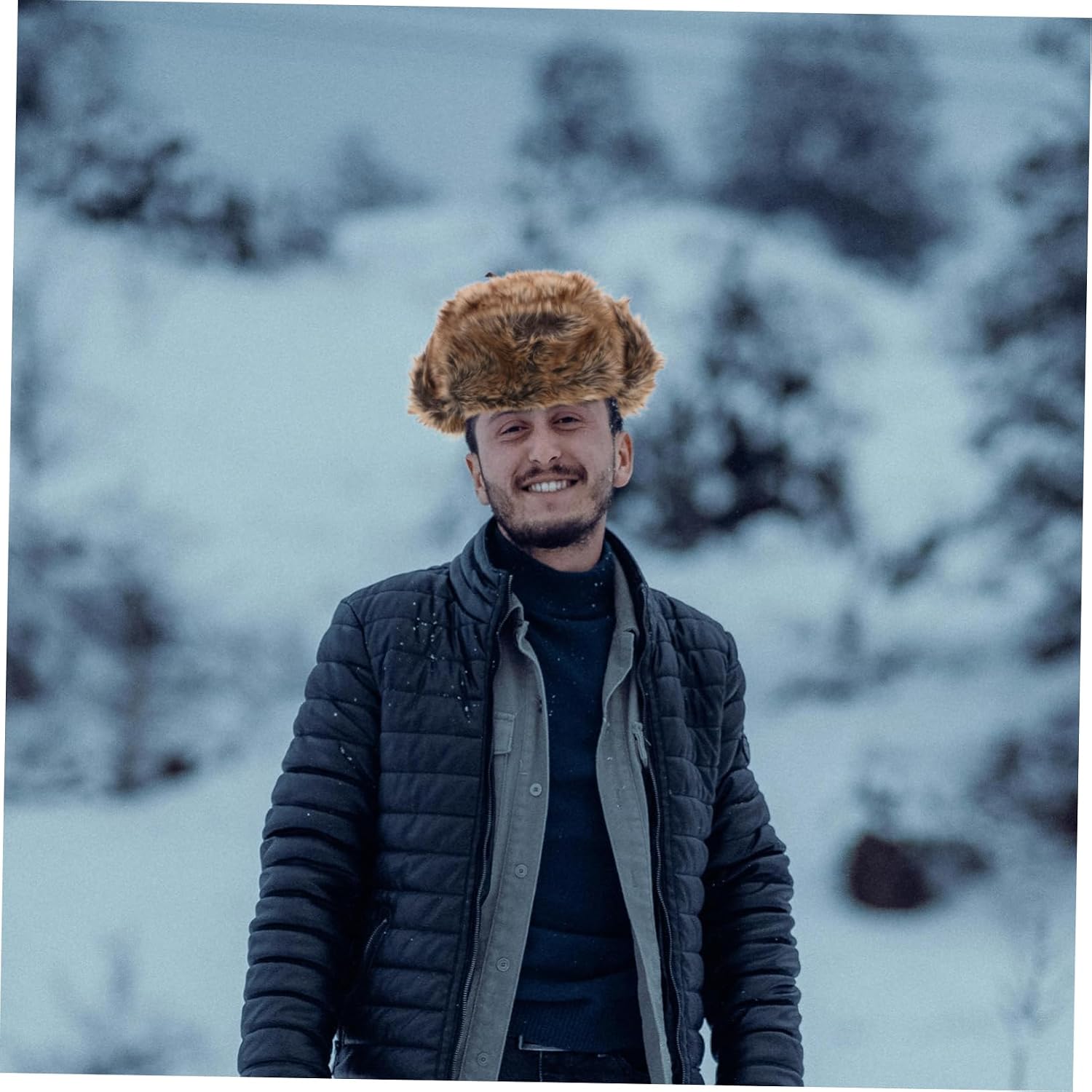 BESPORTBLE Faux Fur Trapper Hat for Men and Women Warm Winter Ear Flap Cap Thick Russian Style Hat for Outdoor Activities for Cold Weather and Cycling Multi