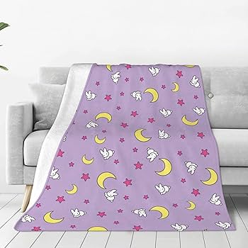 Amazon.com: Qazyyi Usagi Blanket Rabbit Moon Pattern Throw