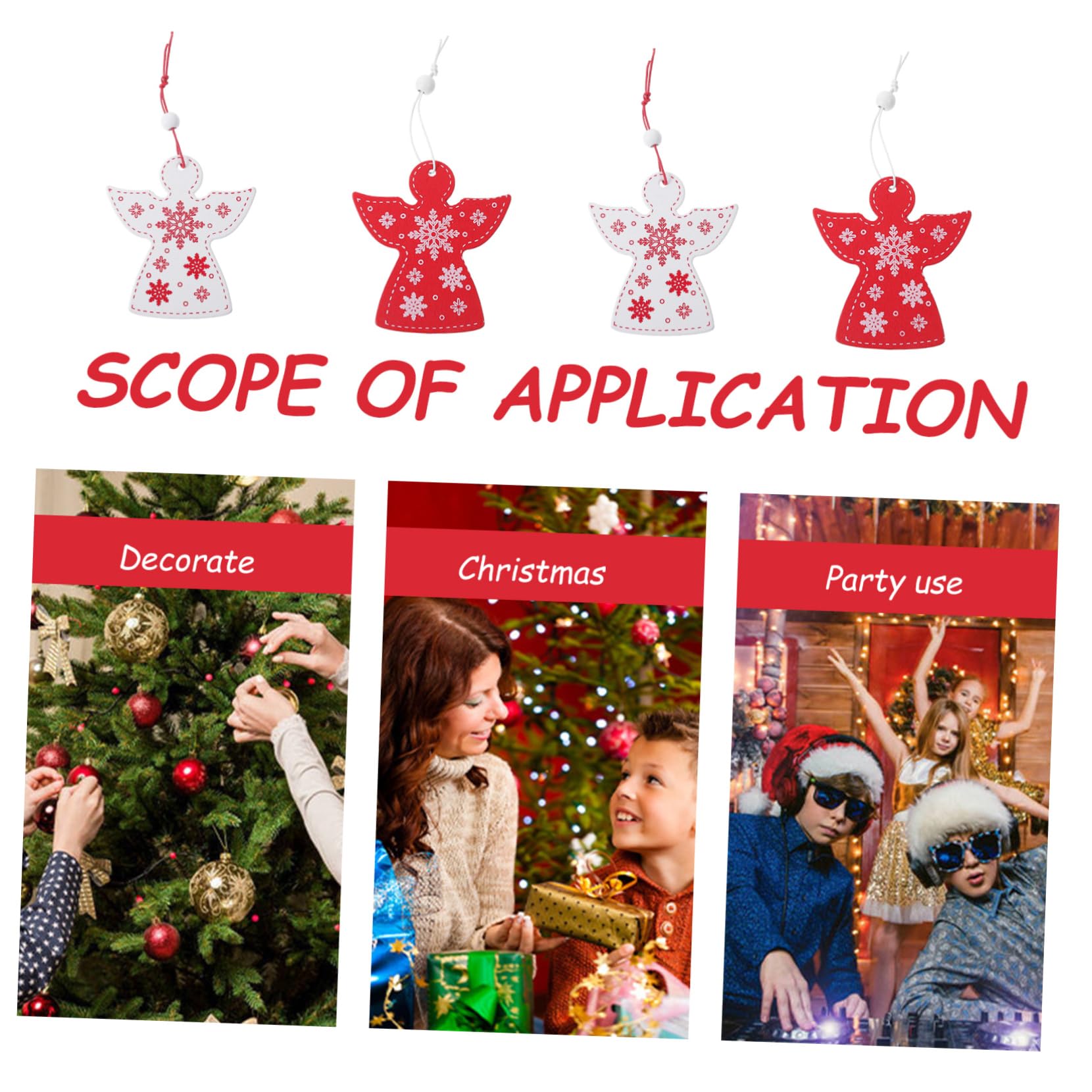 VILLCASE 60piezas Colgantes De Ángel Para Decoración Navideña Adornos Para Árbol De Navidad Para Fiestas y Celebraciones