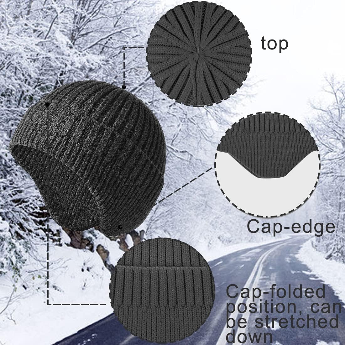 JFAN Cappello Lavorato A Maglia da Uomo Donna Autunno Inverno Tinta Unita Proteggi Le Orecchie Cappello da Sci Moda Caldo Cappello in Pelle di Melone