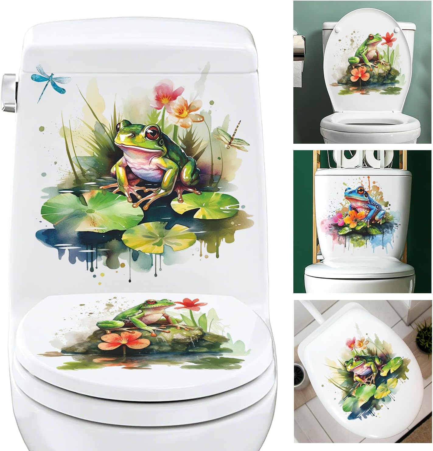 3 Pcs Unicorn Wall Decals Removable Unicorn Flower Toilet Lid Decal Stickers - Peel and Stick Pink Purple Rose Leaf Wall Art Decor for Girls Nursery Kids Room RW3998