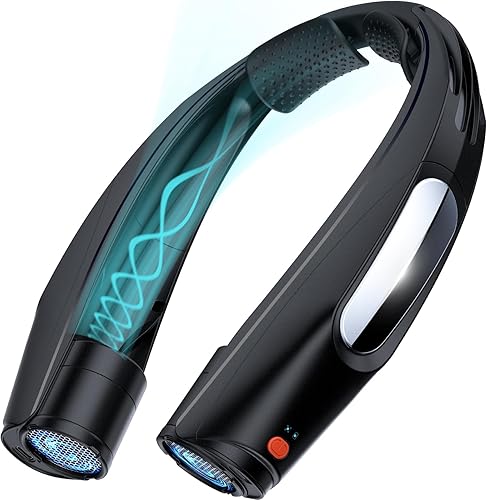 ZEEFO Ventilador de cuello portátil, ventilador personal manos libres, funciona con batería de 6000 mAh, ventilador recargable USB con 6 velocidades