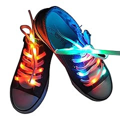 LED Light Waterproof Shoelaces Shoestring Battery Powered Flash Lighting the Night for Party Hip-hop Dancing Skating Running Cosplay Decoration Running Valentine's Day Gift(RGB Colorful)