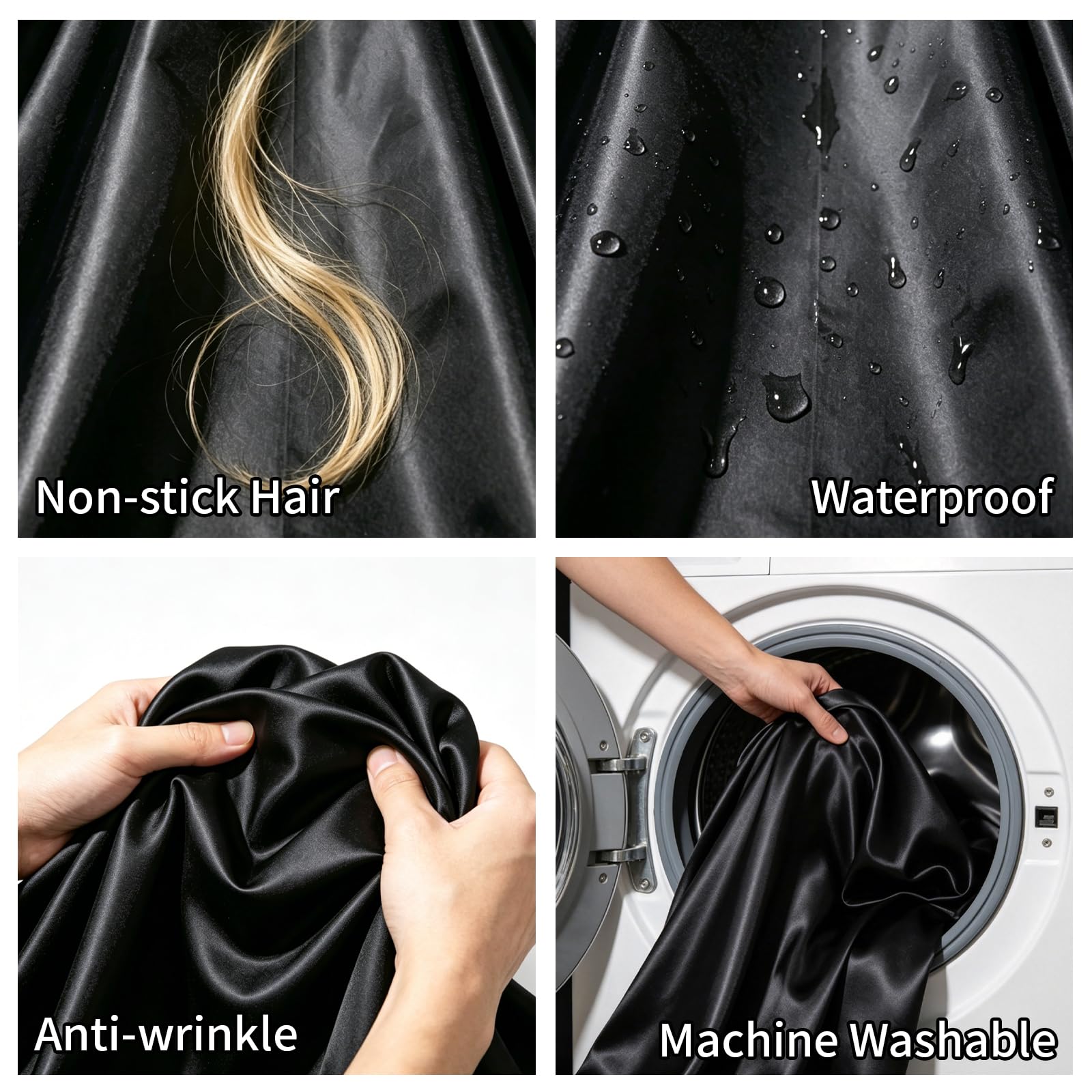 MAYJOYDIY Mantella professionale per tagliare i capelli con spazzola per spolverare il collo, 142 x 160 cm, impermeabile, scialle da parrucchiere