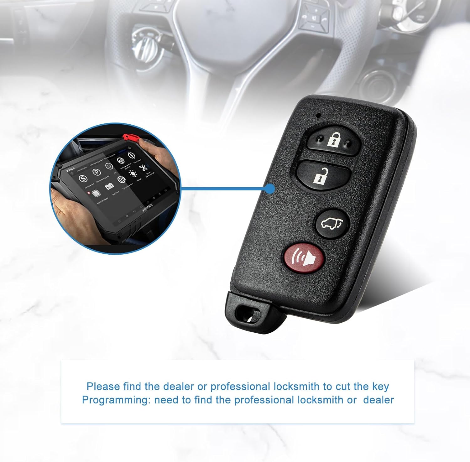 Smart Remote Key Fob Replacement for 2008-2014 Toyota Highlander Keyless Entry HYQ14AAB/271451-0140 Board (Pair)