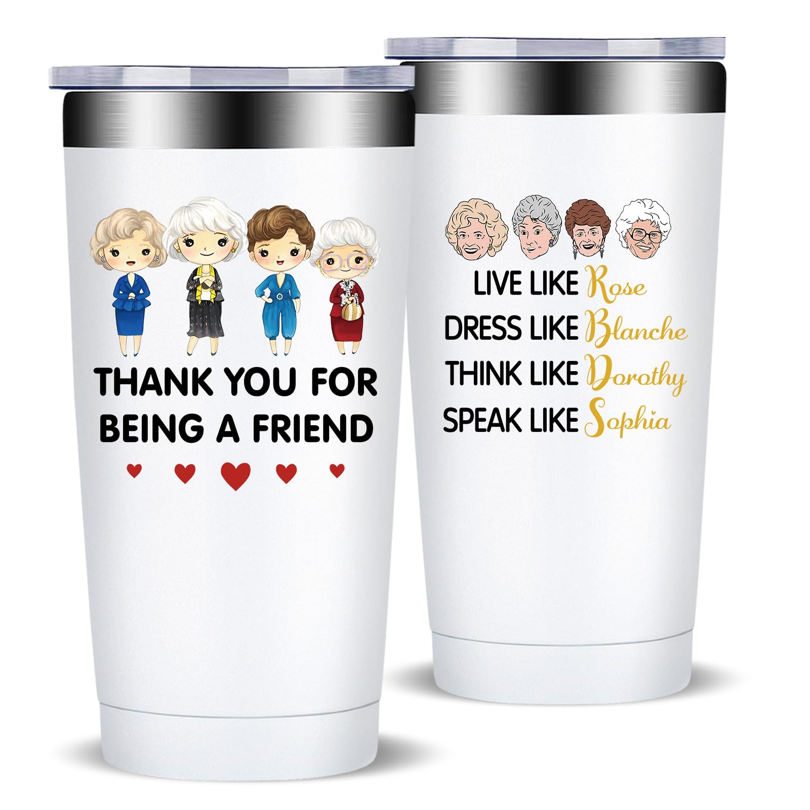 Fufandi Golden Girls Merchandise Gifts - Funny Friendship Birthday Gift for Golden Girls, Friend, BFF, Sister - Tumbler Cup