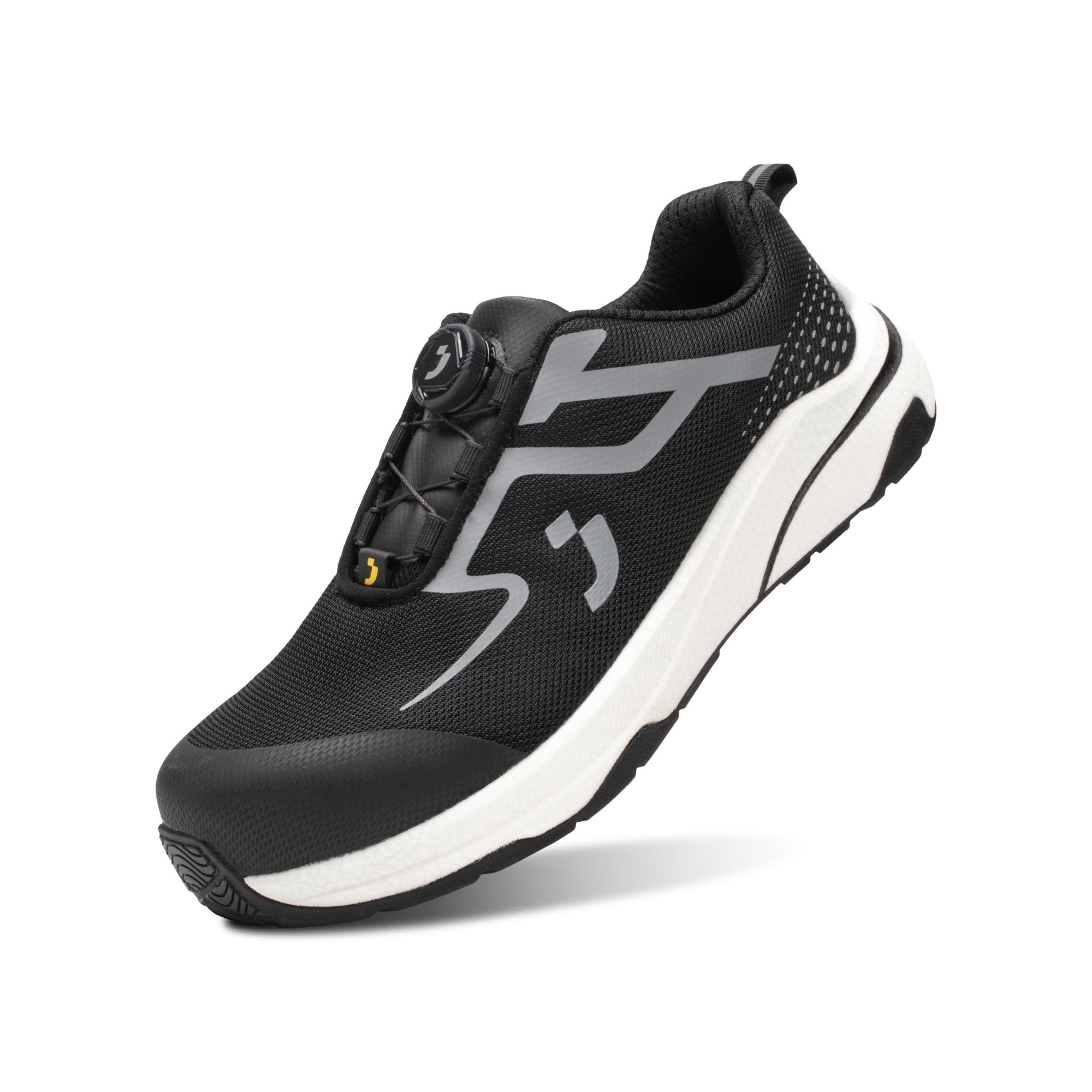 SAFETY JOGGER - Freedom S1PS TLS - Leichte Sicherheitsschuhe - Schwarz | Atmungsaktive und Bequeme Arbeitsschuhe Herren und Damen mit breiter Kunststoffkappe, Drehverschluss, ESD und Barfuß Design