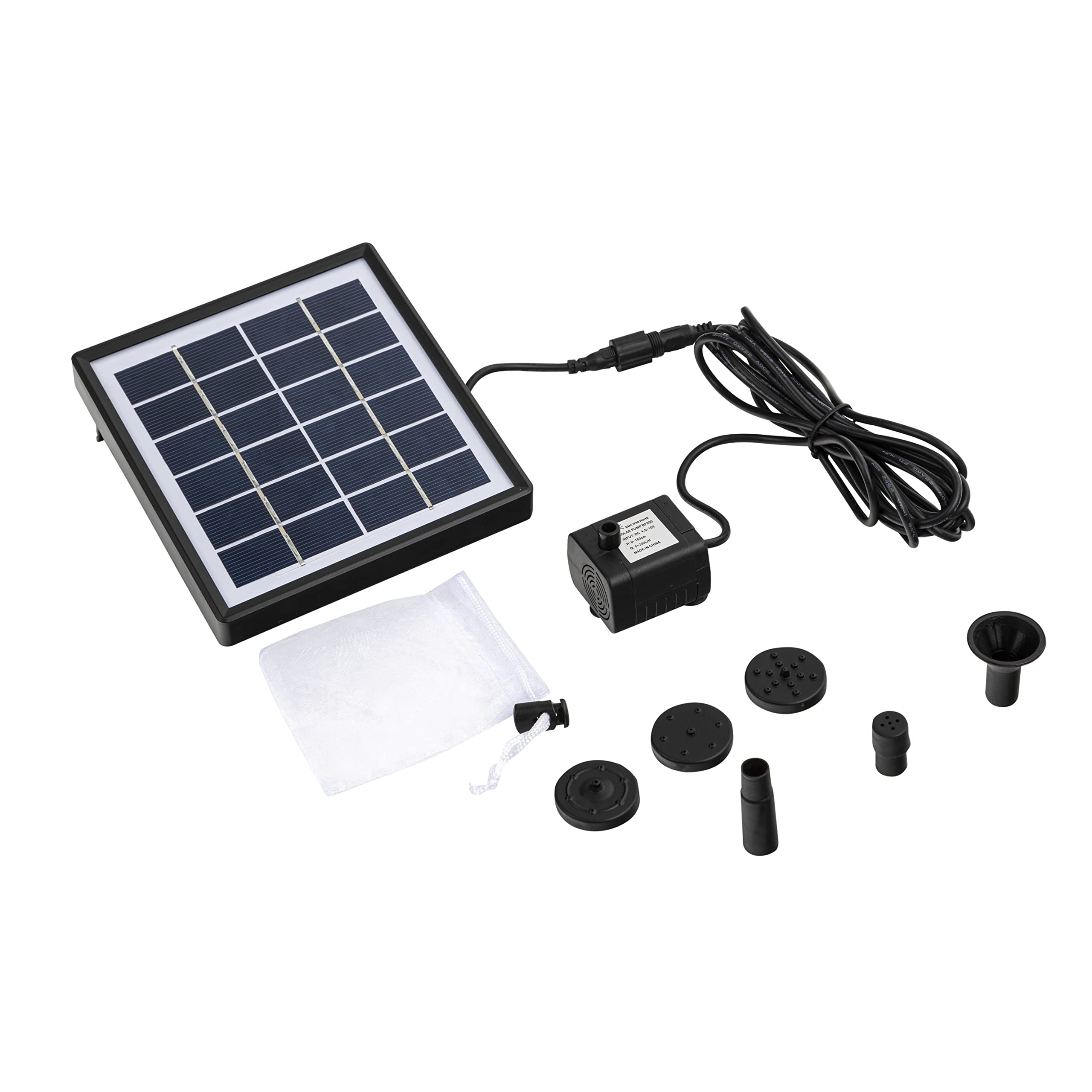 Wasserspeier Fisch mit Solarpumpe blau aus Keramik für Miniteich oder Weinfass