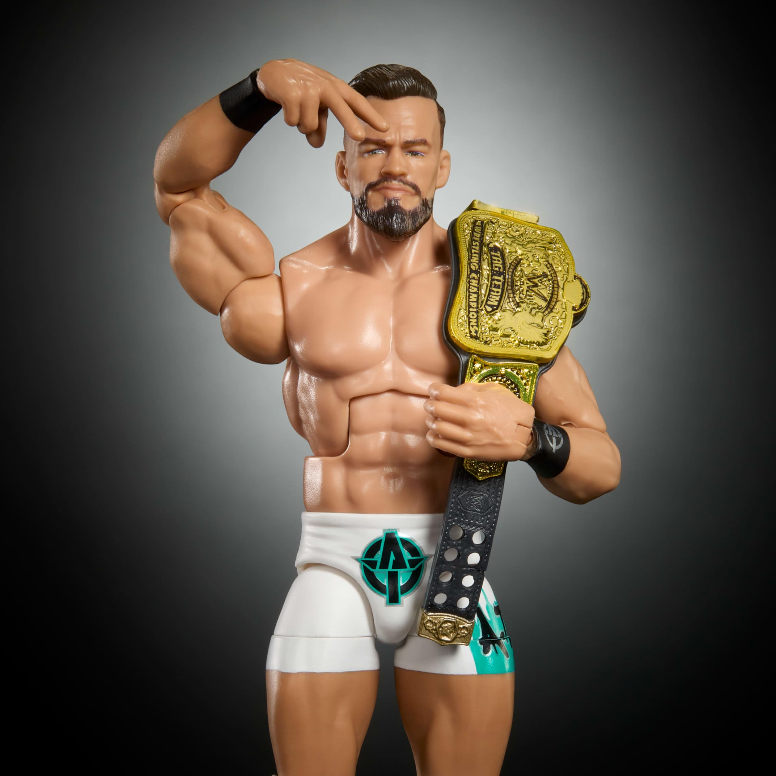 Mattel WWE Elite figurka i akcesoria, seria #121, kolekcjonerska teoria Austina 15 cm, z 25 punktami artykulacji i wymiennymi rękami | WWE Figurka akcji, 15 cm kolekcjonerska supergwiazda z 25 punktami artykulacji i wymiennymi wskazówkami