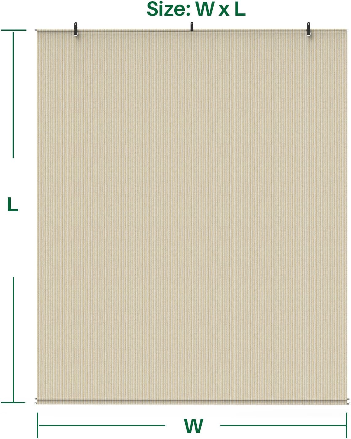 Outdoor Roller Shade 8'W×6'H Patio Shades Roll Up Outdoor Patio Blinds Exterior Roller Shades Porch Screen for Outside Deck Pergola Balcony, Beige