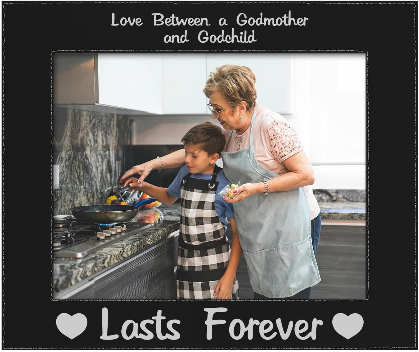 ThisWear Godmother Frame Love Between Godmother and Godchild Lasts Forever 4x6 Leatherette Photo Frame Black