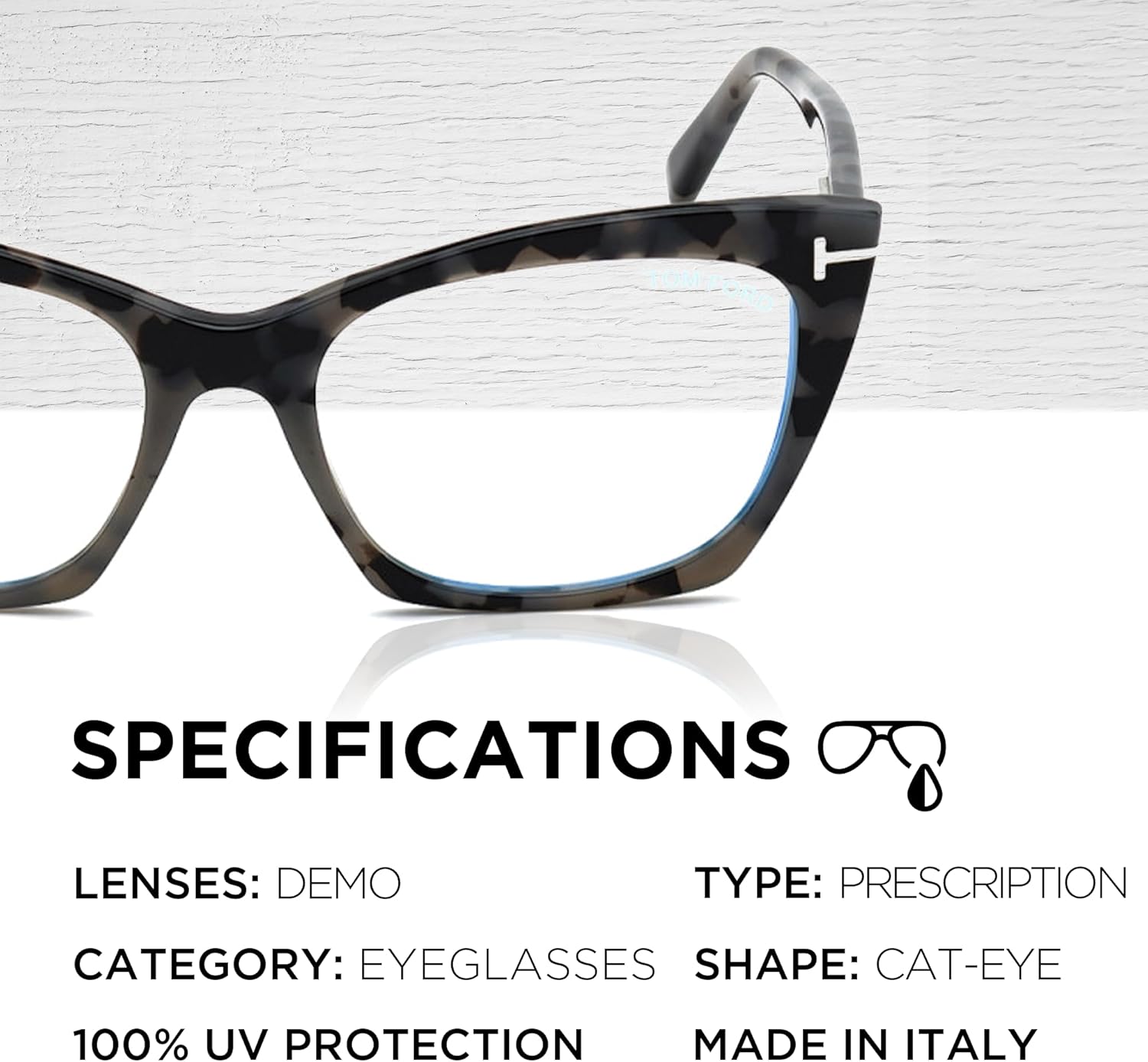 Tom Ford FT5709-B Cat Eye Shape Eyeglass Frame + Bundle With eSHADES Eyewear Cleaning Kit, 54 mm, Havana/Texture ( 54 Mm ) - Image 4