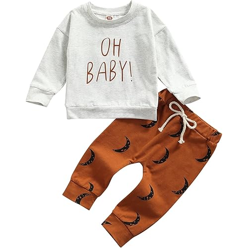 Infant Baby Boy Long Sleeve Clothes Set Tiger/Dinosaur Printed Sweatshirt and Pants 2Pcs Spring Fall Outfits