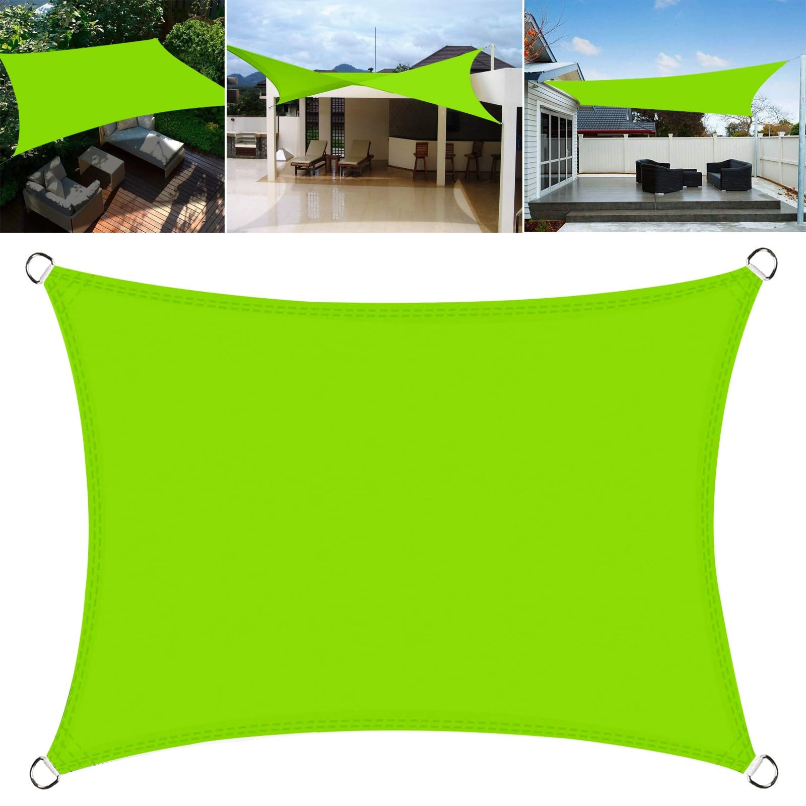 Toile ombrage auvent imperméable 5x8m contre les UV et les averses pour abri de terrasse